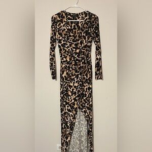 Thalia Sodi Animal Print Long Sleeve Dress